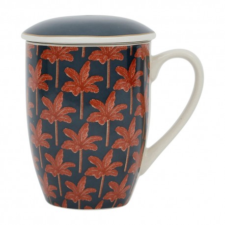 Tisanière mug filtre couvercle,tasse théière colorée mandala,peint