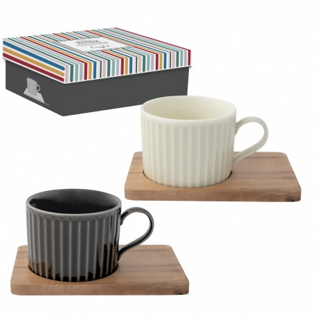 Coffret mugs BRISTROT DUO blanc/noir