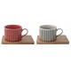 Coffret mugs BRISTROT DUO gris/rouge