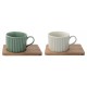 Coffret mugs BRISTROT DUO vert/blanc