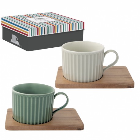 Coffret mugs BRISTROT DUO vert/blanc